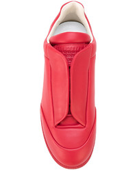 rote Leder niedrige Sneakers von Maison Margiela