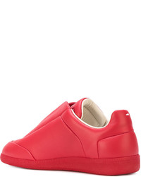 rote Leder niedrige Sneakers von Maison Margiela