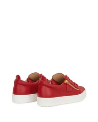 rote Leder niedrige Sneakers von Giuseppe Zanotti