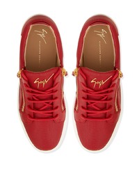 rote Leder niedrige Sneakers von Giuseppe Zanotti