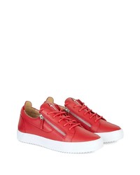 rote Leder niedrige Sneakers von Giuseppe Zanotti