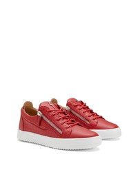 rote Leder niedrige Sneakers von Giuseppe Zanotti