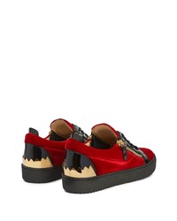 rote Leder niedrige Sneakers von Giuseppe Zanotti