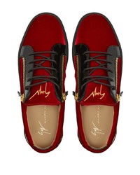 rote Leder niedrige Sneakers von Giuseppe Zanotti