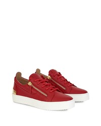 rote Leder niedrige Sneakers von Giuseppe Zanotti