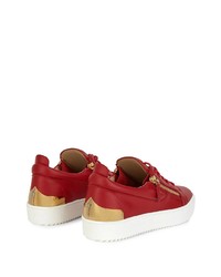 rote Leder niedrige Sneakers von Giuseppe Zanotti