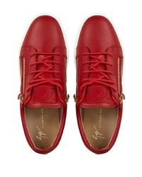 rote Leder niedrige Sneakers von Giuseppe Zanotti