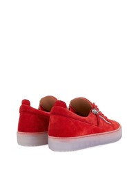 rote Leder niedrige Sneakers von Giuseppe Zanotti