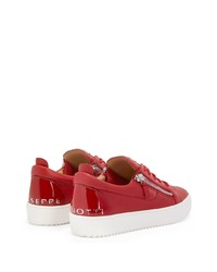 rote Leder niedrige Sneakers von Giuseppe Zanotti