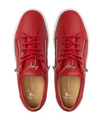 rote Leder niedrige Sneakers von Giuseppe Zanotti