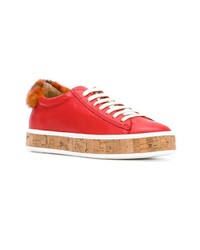 rote Leder niedrige Sneakers von Mr & Mrs Italy