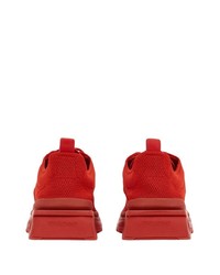 rote Leder niedrige Sneakers von Ferragamo