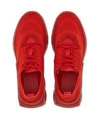 rote Leder niedrige Sneakers von Ferragamo