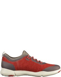 rote Leder niedrige Sneakers von Geox