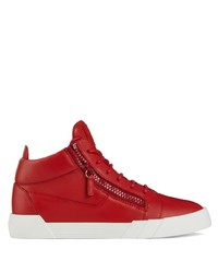 rote Leder niedrige Sneakers von Giuseppe Zanotti