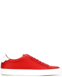 rote Leder niedrige Sneakers von Givenchy