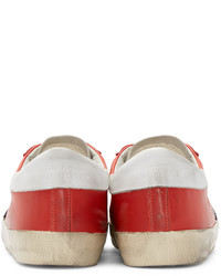 rote Leder niedrige Sneakers von Golden Goose Deluxe Brand