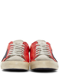 rote Leder niedrige Sneakers von Golden Goose Deluxe Brand