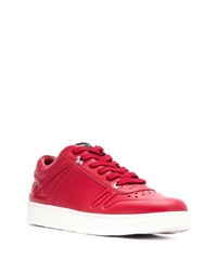 rote Leder niedrige Sneakers von Jimmy Choo