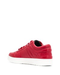 rote Leder niedrige Sneakers von Jimmy Choo