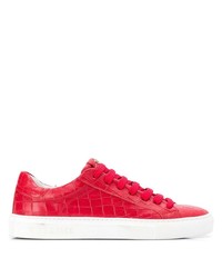 rote Leder niedrige Sneakers von Hide&Jack