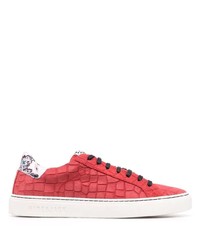 rote Leder niedrige Sneakers von Hide&Jack