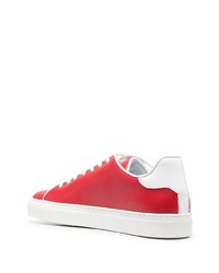 rote Leder niedrige Sneakers von Philipp Plein