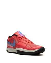 rote Leder niedrige Sneakers von Nike