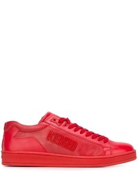 rote Leder niedrige Sneakers von Kenzo