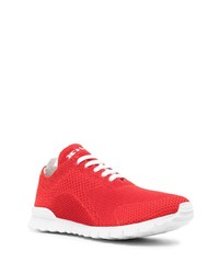 rote Leder niedrige Sneakers von Kiton