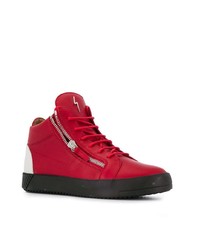 rote Leder niedrige Sneakers von Giuseppe Zanotti