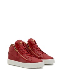 rote Leder niedrige Sneakers von Giuseppe Zanotti