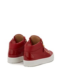 rote Leder niedrige Sneakers von Giuseppe Zanotti