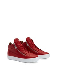 rote Leder niedrige Sneakers von Giuseppe Zanotti