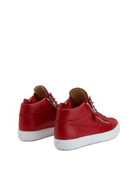 rote Leder niedrige Sneakers von Giuseppe Zanotti