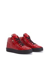 rote Leder niedrige Sneakers von Giuseppe Zanotti