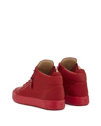 rote Leder niedrige Sneakers von Giuseppe Zanotti