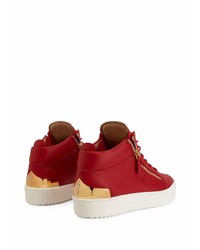 rote Leder niedrige Sneakers von Giuseppe Zanotti