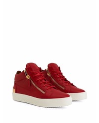 rote Leder niedrige Sneakers von Giuseppe Zanotti