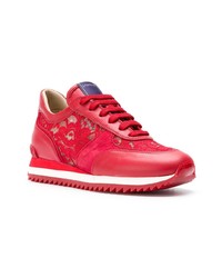 rote Leder niedrige Sneakers von Le Silla