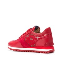 rote Leder niedrige Sneakers von Le Silla