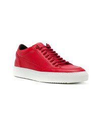 rote Leder niedrige Sneakers von Mason Garments