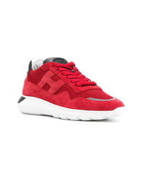 rote Leder niedrige Sneakers von Hogan