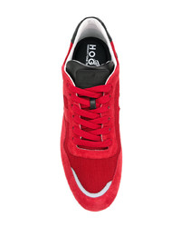 rote Leder niedrige Sneakers von Hogan