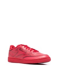 rote Leder niedrige Sneakers von Maison Margiela x Reebok