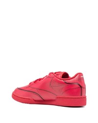 rote Leder niedrige Sneakers von Maison Margiela x Reebok