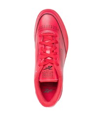 rote Leder niedrige Sneakers von Maison Margiela x Reebok