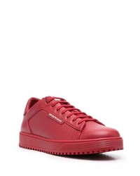 rote Leder niedrige Sneakers von Emporio Armani