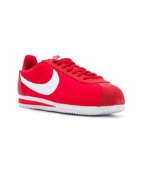 rote Leder niedrige Sneakers von Nike