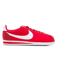 rote Leder niedrige Sneakers von Nike